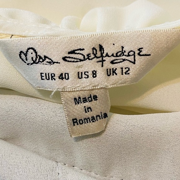 Miss SELFRIDGE White Black Embroidered Romper Size 8 - Picture 15 of 16